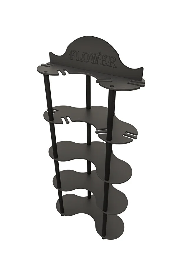 MİMOSA ÇİÇEKLİK SAKSILIK ÇOK AMAÇLI RAFI SİYAH